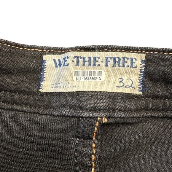 NWT Free People We The Free Evie Mid Rise Slim Straight Jeans Black Size 32 - Picture 6 of 8